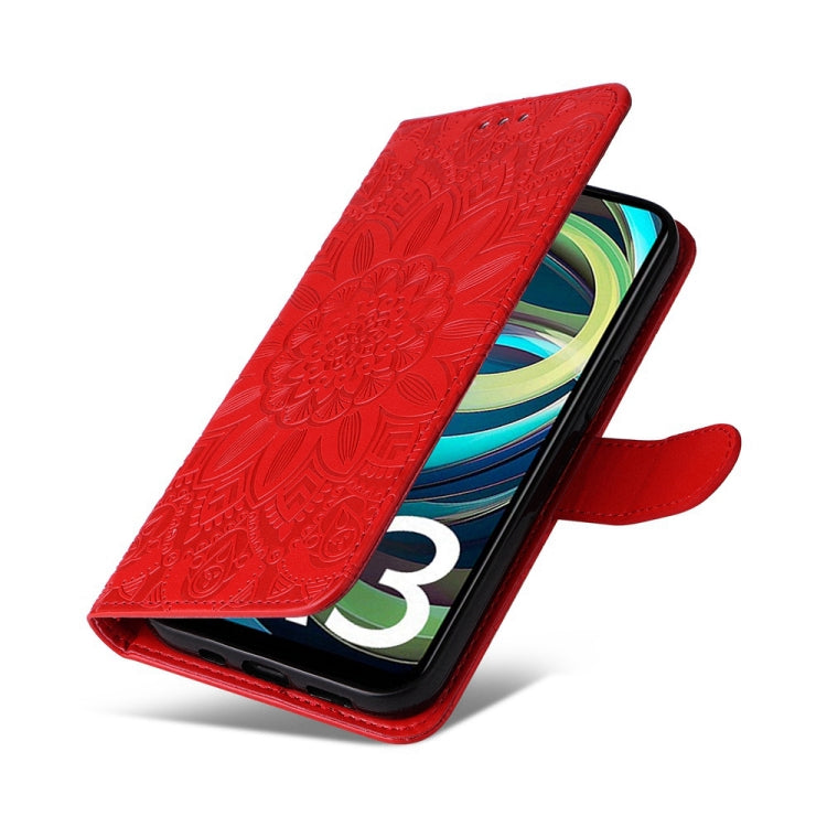 Embossed Sunflower Leather Phone Case