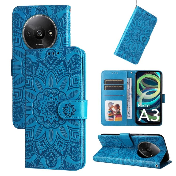 Embossed Sunflower Leather Phone Case