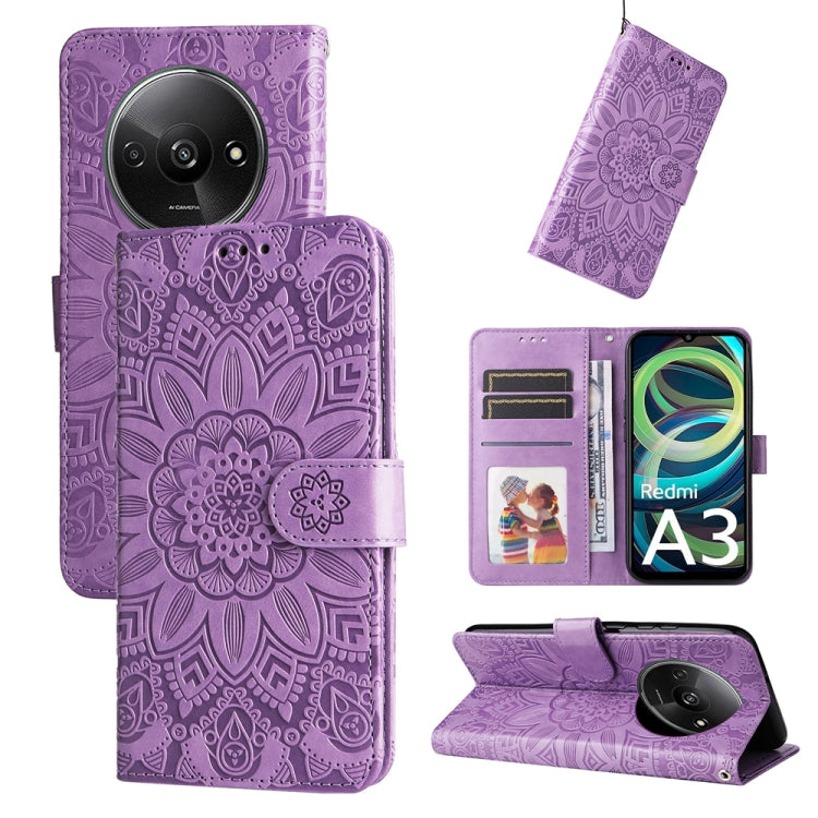 Embossed Sunflower Leather Phone Case