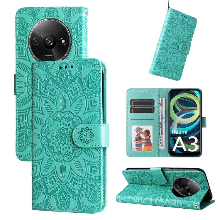 Embossed Sunflower Leather Phone Case