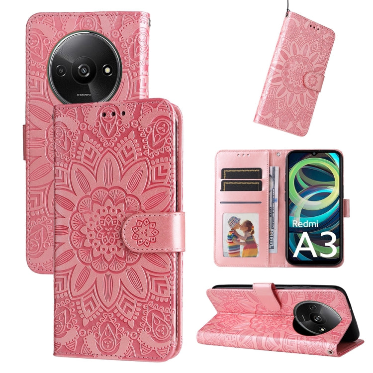 Embossed Sunflower Leather Phone Case