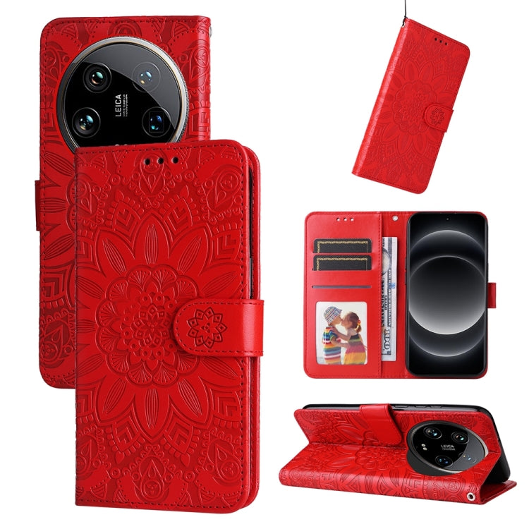 Embossed Sunflower Leather Phone Case