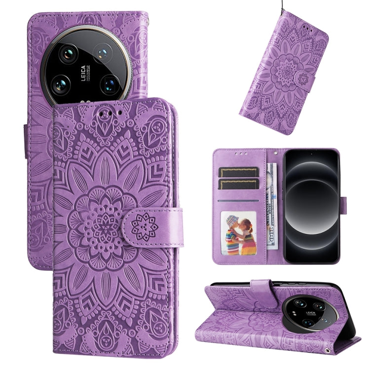 Embossed Sunflower Leather Phone Case