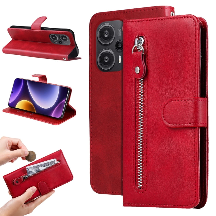 Calf Texture Zipper Leather Phone Case