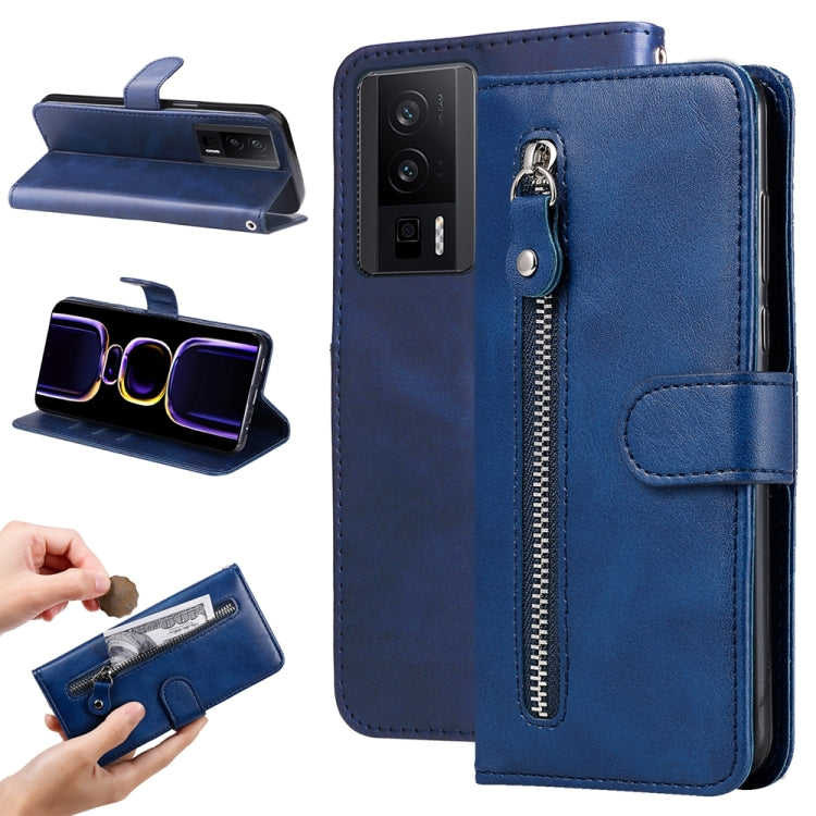 Calf Texture Zipper Leather Phone Case