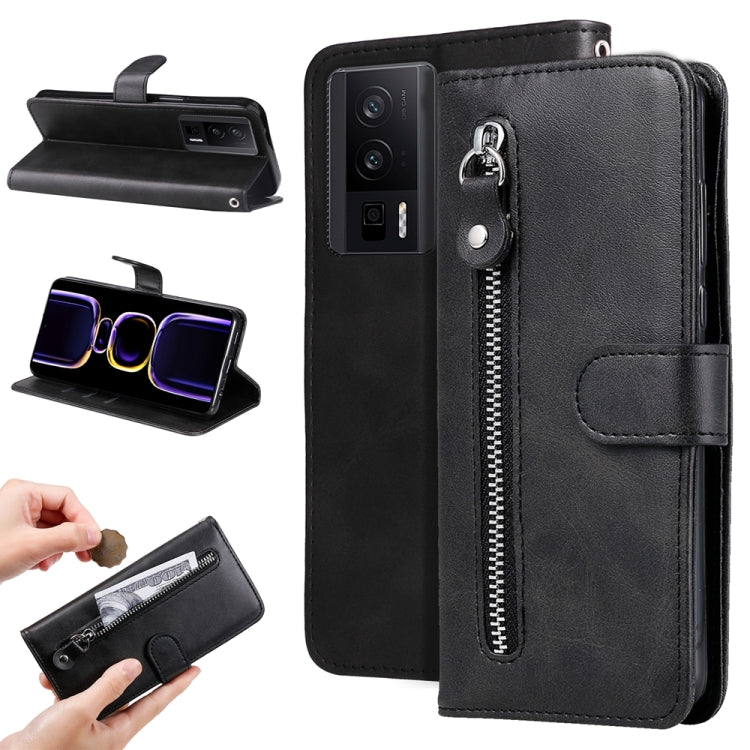 Calf Texture Zipper Leather Phone Case