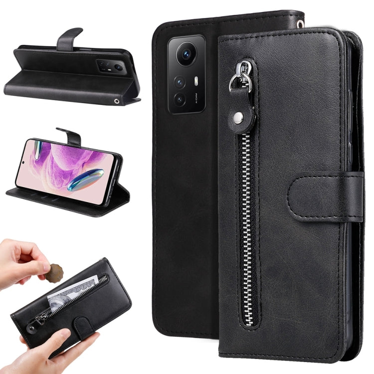Calf Texture Zipper Leather Phone Case