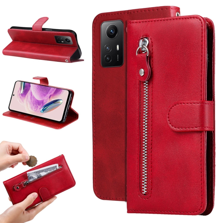 Calf Texture Zipper Leather Phone Case