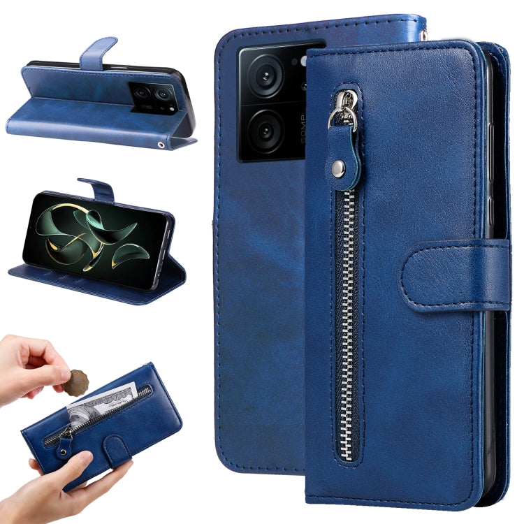 Calf Texture Zipper Leather Phone Case
