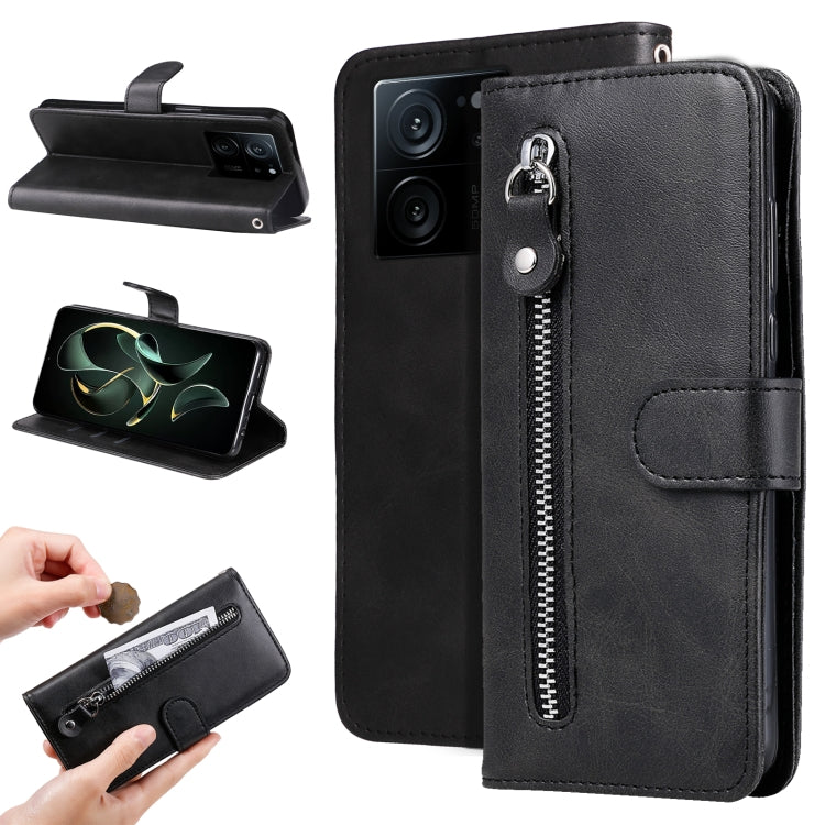 Calf Texture Zipper Leather Phone Case