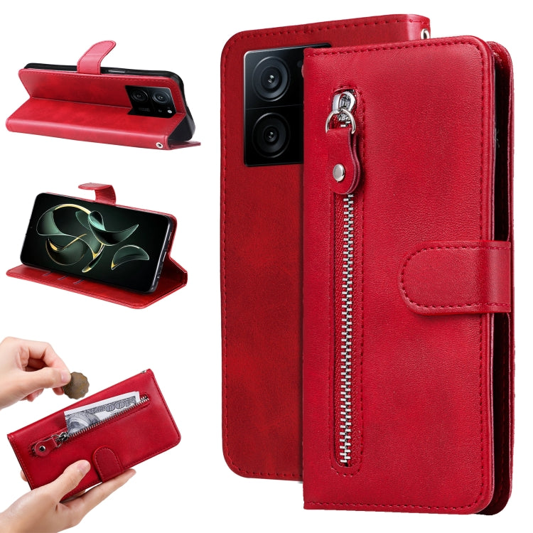 Calf Texture Zipper Leather Phone Case