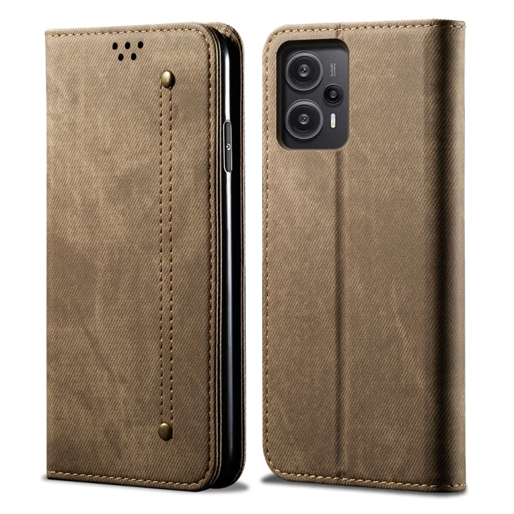 Denim Texture Casual Style Flip Leather Phone Case