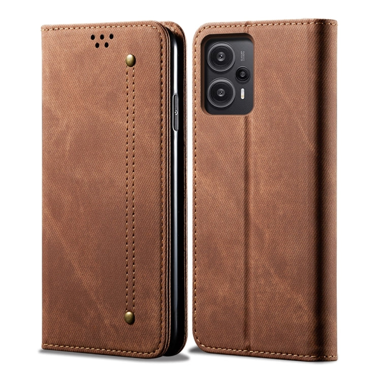 Denim Texture Casual Style Flip Leather Phone Case