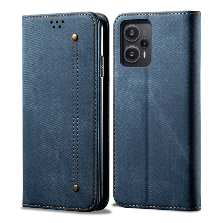 Denim Texture Casual Style Flip Leather Phone Case
