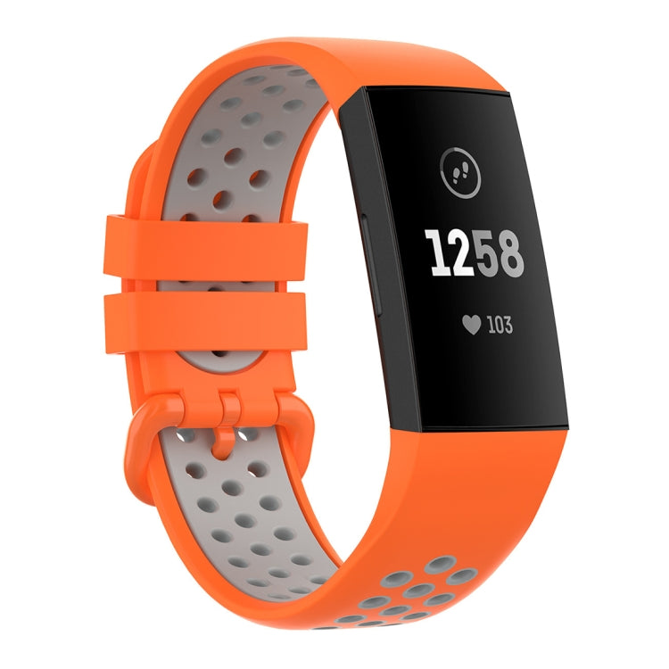 For Fitbit Charge 4 / Charge 3 / Charge 3 SE Watch Button Two Colors Silicone Replacement Strap Watchband