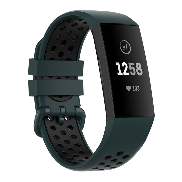 For Fitbit Charge 4 / Charge 3 / Charge 3 SE Watch Button Two Colors Silicone Replacement Strap Watchband