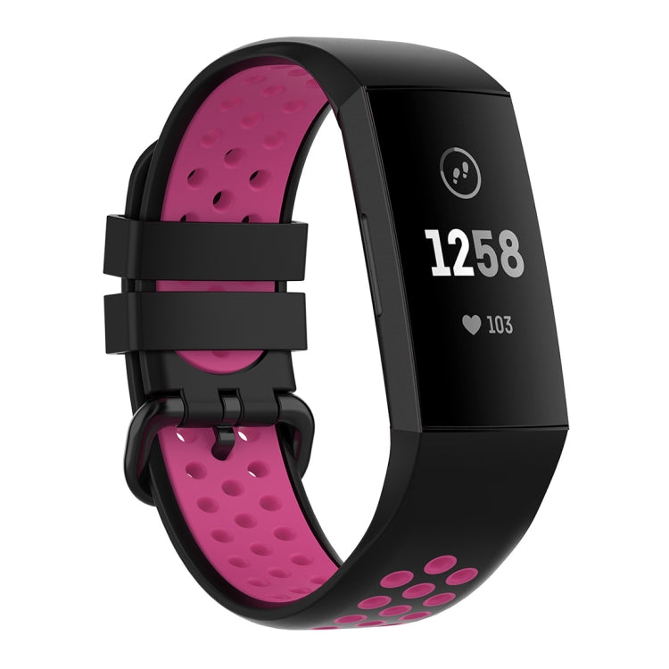 For Fitbit Charge 4 / Charge 3 / Charge 3 SE Watch Button Two Colors Silicone Replacement Strap Watchband