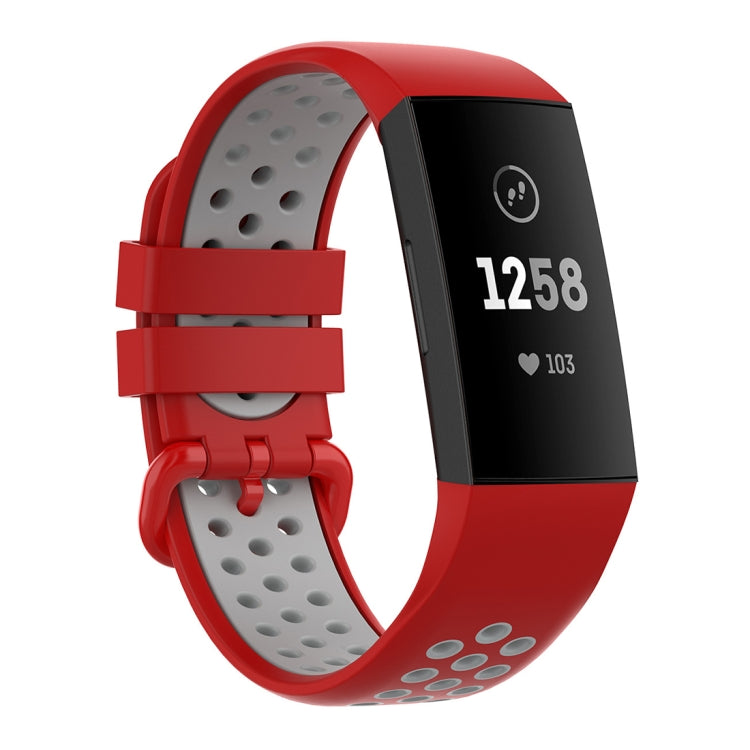For Fitbit Charge 4 / Charge 3 / Charge 3 SE Watch Button Two Colors Silicone Replacement Strap Watchband