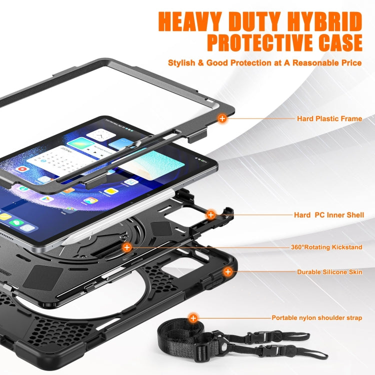Silicone Hybrid PC Tablet Case with Grip & Shoulder Strap