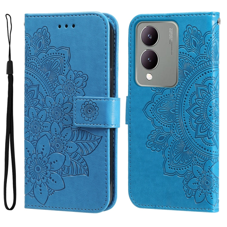 Seven-petal Flowers Embossing Leather Phone Case