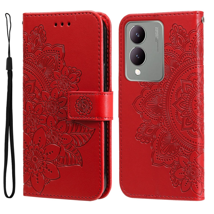Seven-petal Flowers Embossing Leather Phone Case