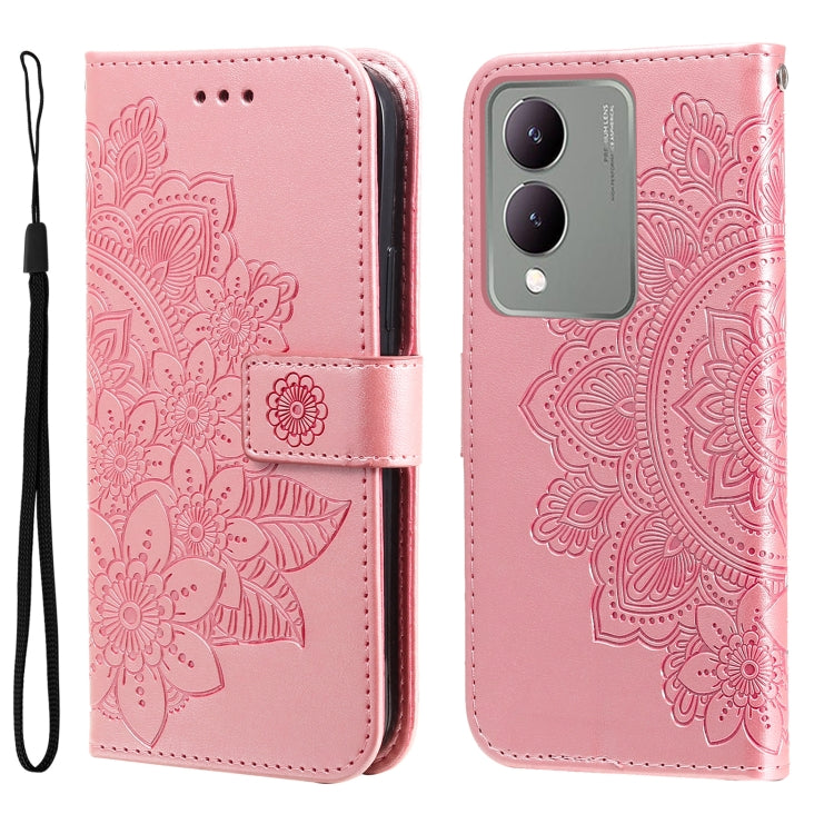 Seven-petal Flowers Embossing Leather Phone Case