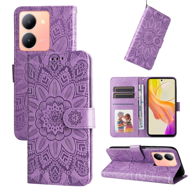Embossed Sunflower Leather Phone Case