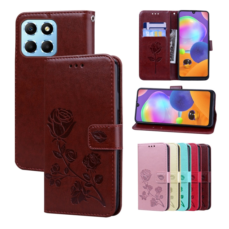 Rose Embossed Flip PU Leather Phone Case