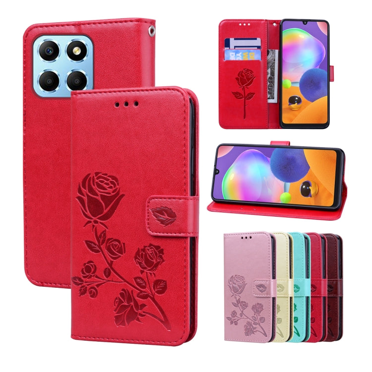 Rose Embossed Flip PU Leather Phone Case