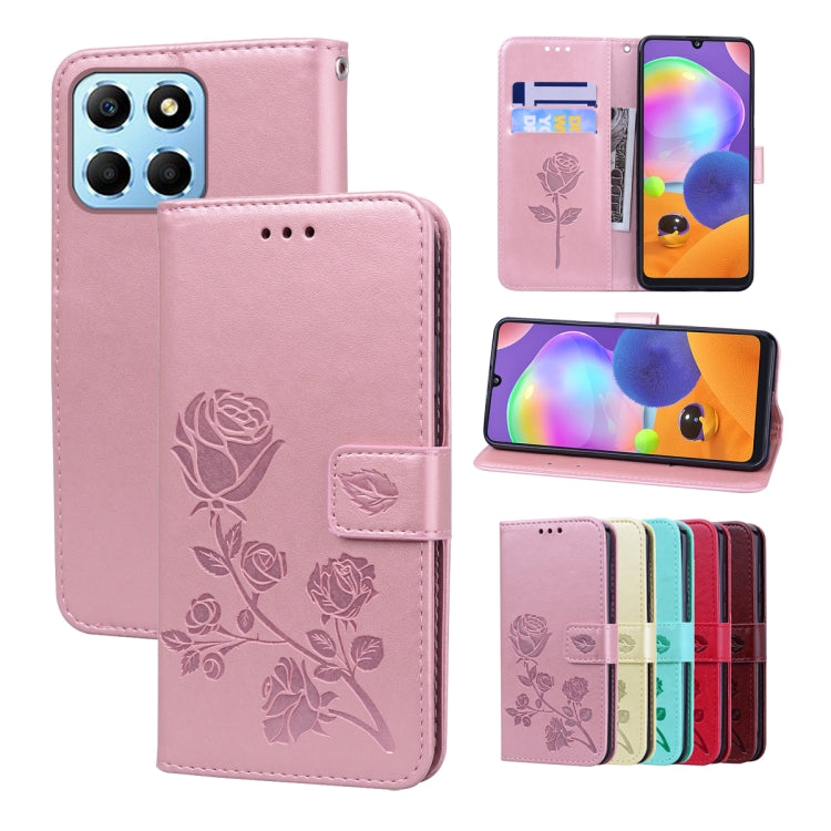Rose Embossed Flip PU Leather Phone Case