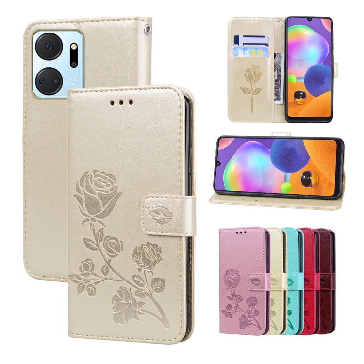 Rose Embossed Flip PU Leather Phone Case