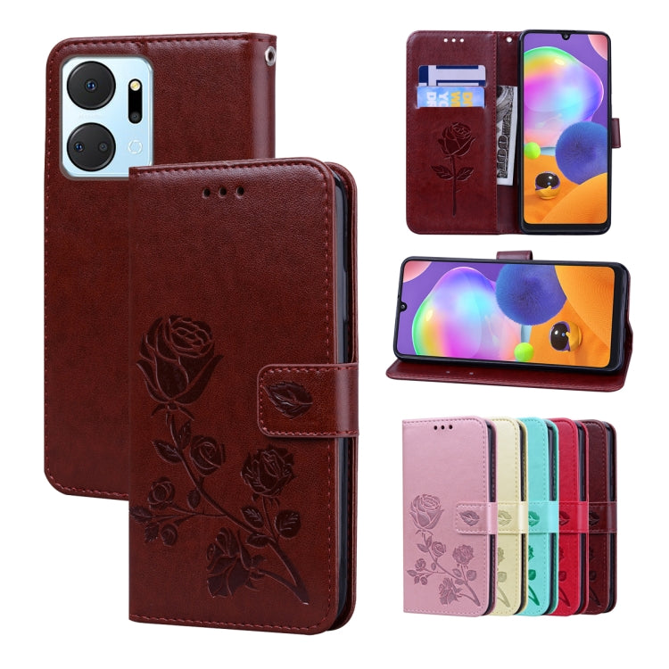 Rose Embossed Flip PU Leather Phone Case