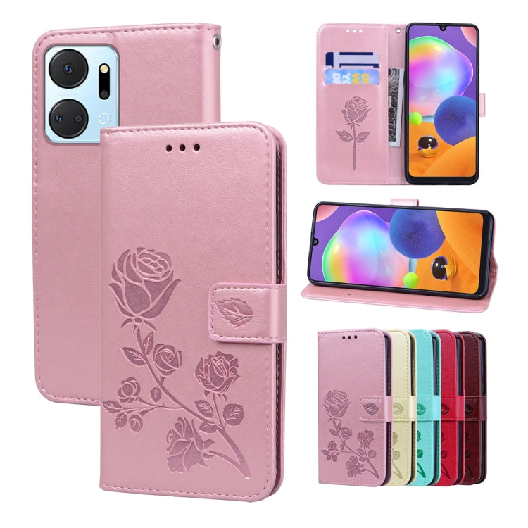 Rose Embossed Flip PU Leather Phone Case