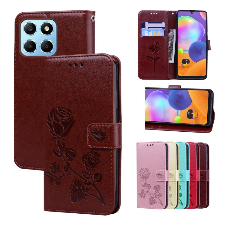 Rose Embossed Flip PU Leather Phone Case