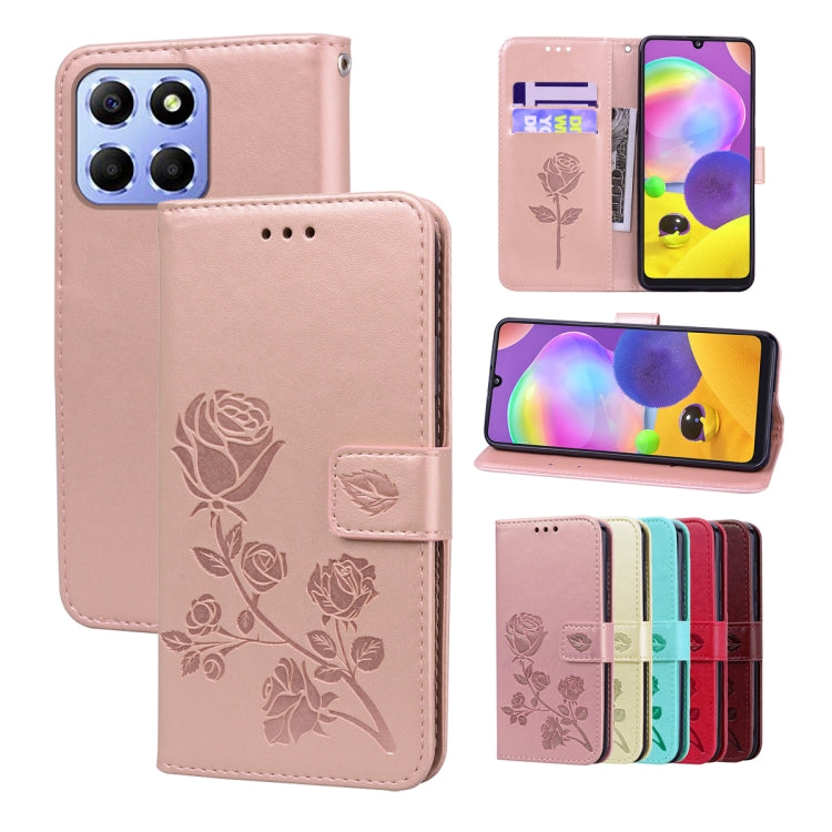 Rose Embossed Flip PU Leather Phone Case