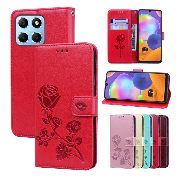 Rose Embossed Flip PU Leather Phone Case
