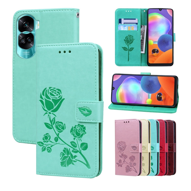 Rose Embossed Flip PU Leather Phone Case