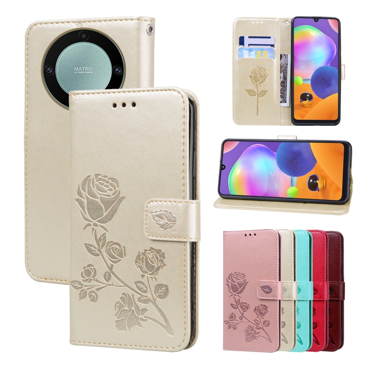 Rose Embossed Flip PU Leather Phone Case