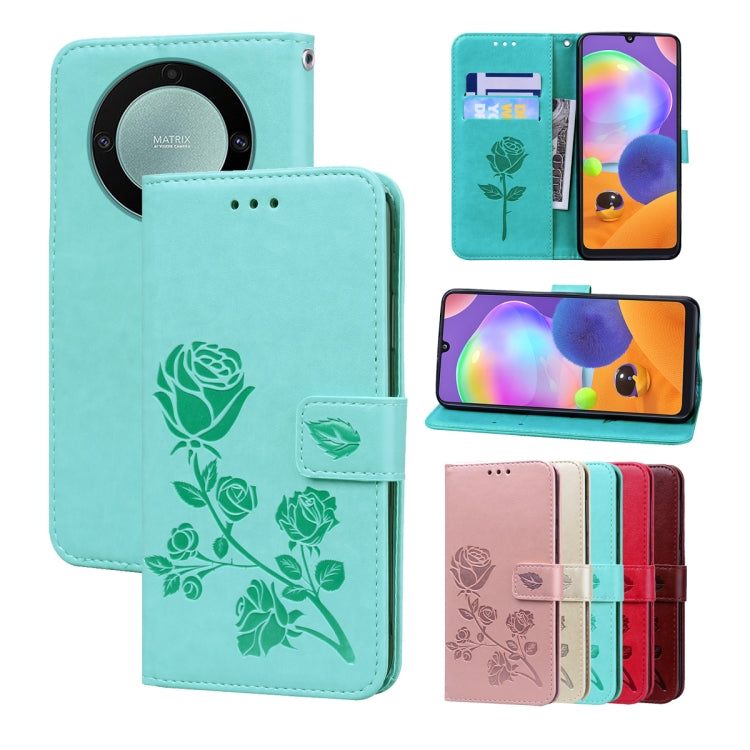 Rose Embossed Flip PU Leather Phone Case