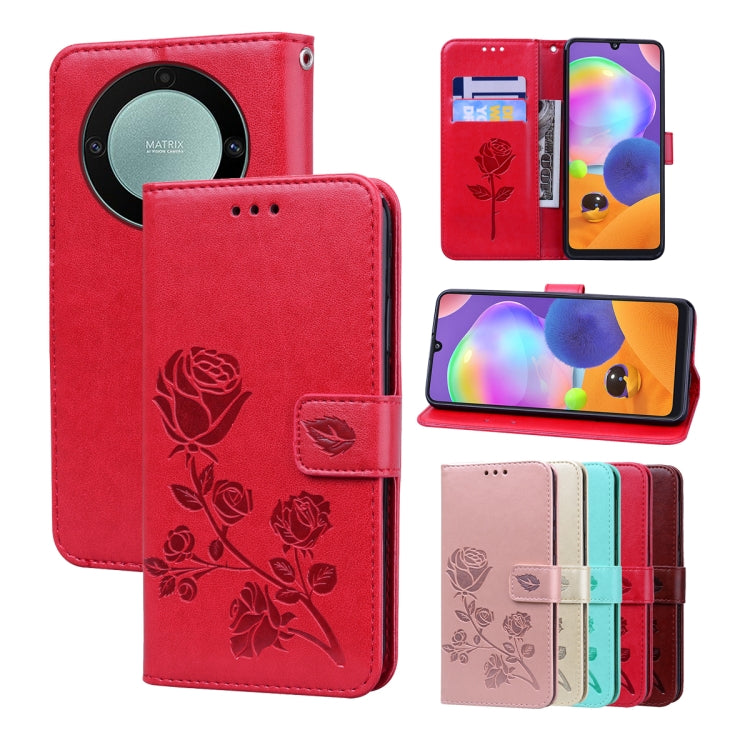 Rose Embossed Flip PU Leather Phone Case