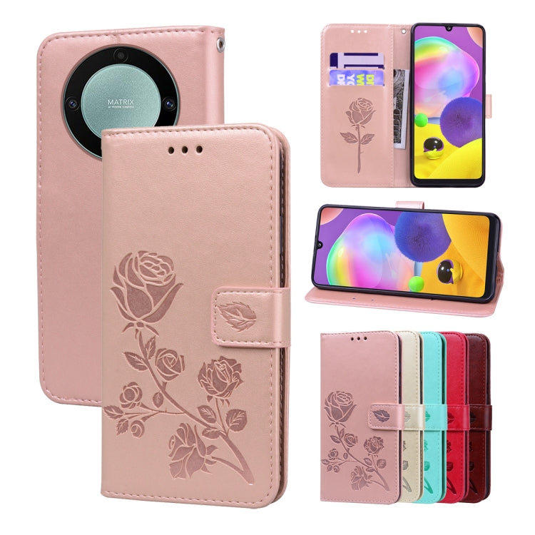 Rose Embossed Flip PU Leather Phone Case