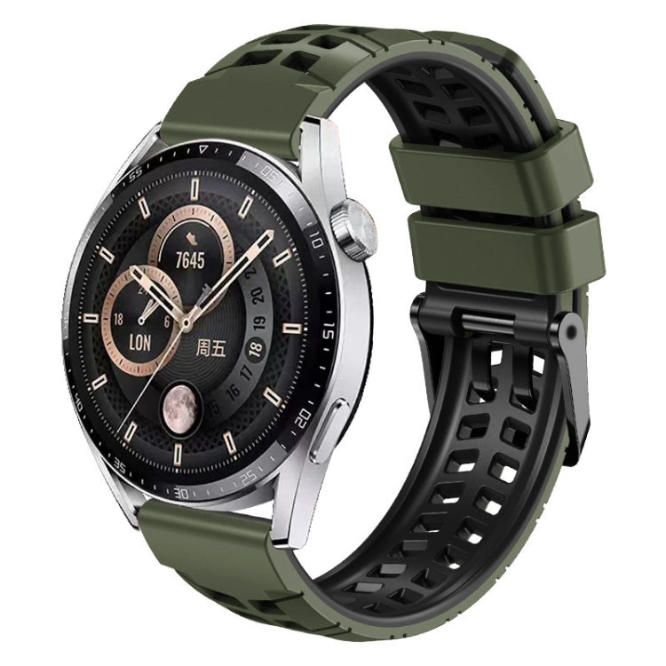 22mm Double-row Hole Two-color Silicone Watch Band