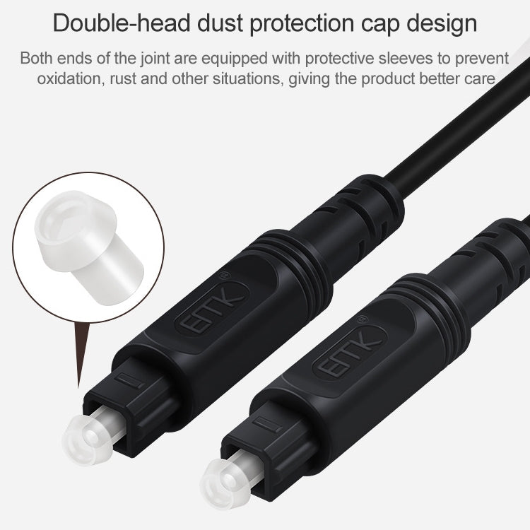 EMK Square Port to Square Port Digital Audio Speaker Optical Fiber Connecting Cable