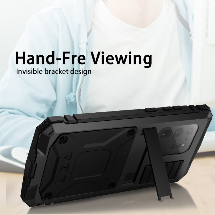 R-JUST Waterproof Shockproof Dustproof Metal + Silicone Protective Case
