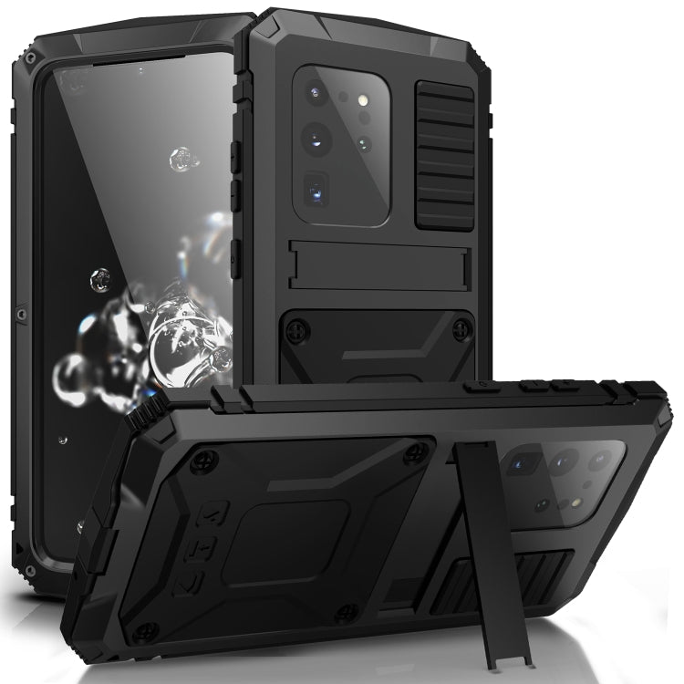 R-JUST Waterproof Shockproof Dustproof Metal + Silicone Protective Case