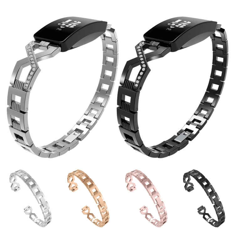 For Fitbit Inspire / Inspire HR Metal Cross Chain A Type Replacement Wrist Strap Watchband