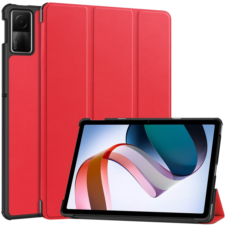 Custer Pure Color 3-Fold Holder Leather Tablet Case