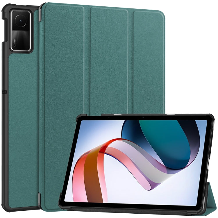 Custer Pure Color 3-Fold Holder Leather Tablet Case