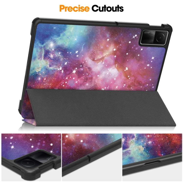 Custer Painted 3-Fold Holder Smart Leather Tablet Case