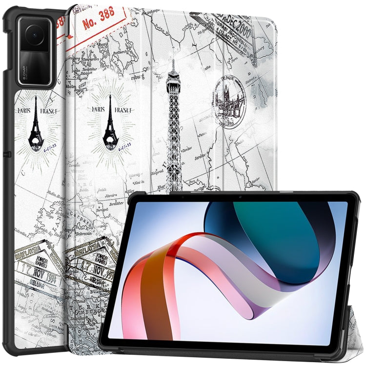 Custer Painted 3-Fold Holder Smart Leather Tablet Case